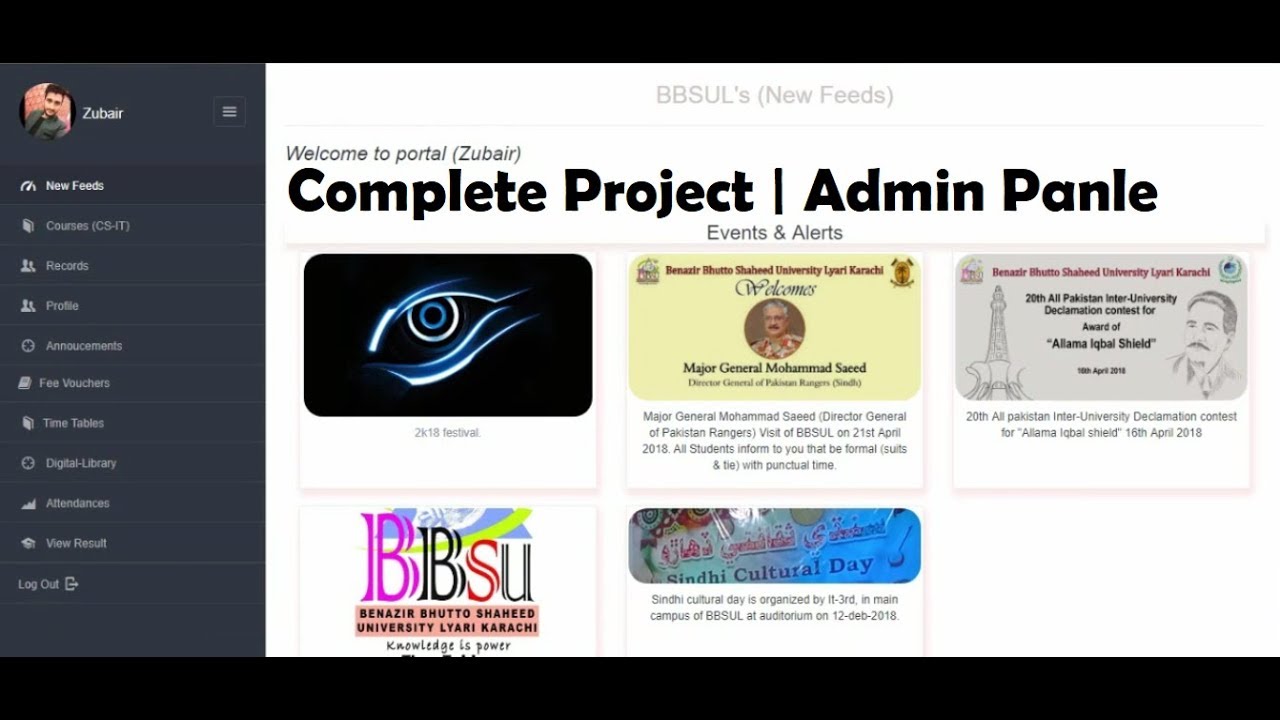 COMPLETE PROJECT | STUDENT PORTAL & ADMIN | PHP