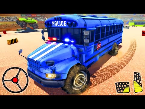 US Police Bus Demolition Derby Crash Stunts 2021 - Rescue Bus Driving Game | Android Gameplay