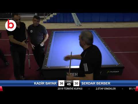 KADİR BAYAR & SERDAR BERBER Bilardo Maçı - 2019 TÜRKİYE KUPASI 2.ETAP ERKEKLER-4.TUR