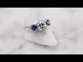 video - Vintage Three Stone Scrollwork Engagement Ring