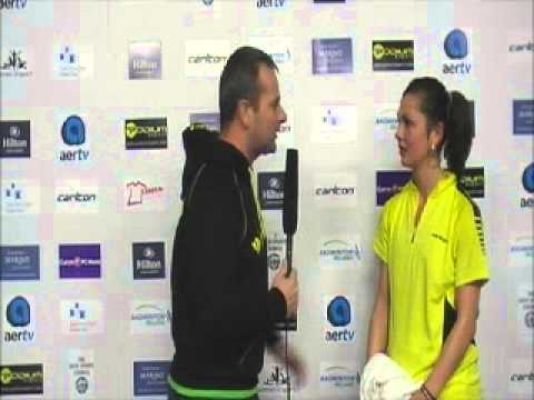 Irish Open 2012 Womens Singles Quarter Final Natalia Koch Rhode (DEN) v Olga Konon (GER) interview