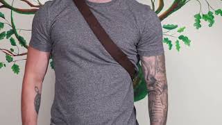 Плечева сумка для чоловіків із щільного текстилю Vintage 22186 коричневий