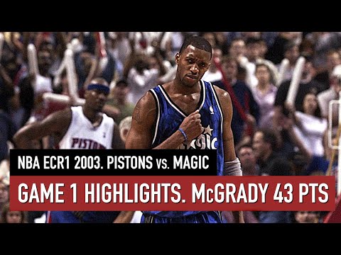 Throwback. Eastern Conf R1 2003 Pistons vs Magic Game 1 Full Highlights. McGrady scores 43 points HD