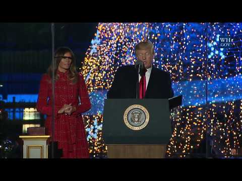 2017 Trump National Christmas Tree Lighting says Merry Christmas & JESUS is REASON for the Season Video