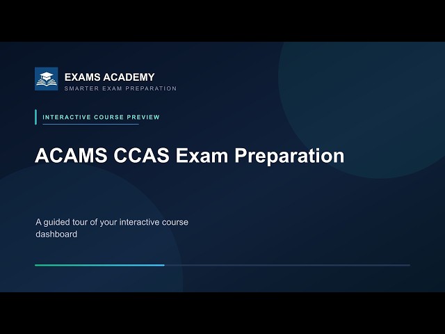 Preview of ACAMS Certified Cryptoasset Anti-Financial Crime Specialist (CCAS)