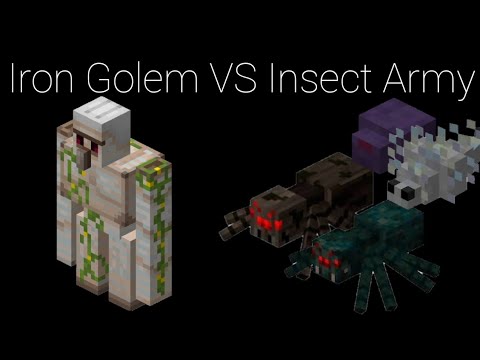 Minecraft Mob Battle (Iron Golem VS Insect Army)