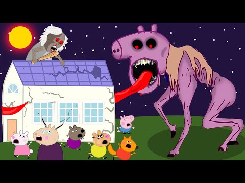 Peppa Pig Zombie Apocalypse, Peppa Vs Friend Face GIANT Granny At House! | Peppa Pig Funny Animation