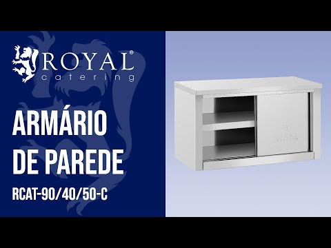 vídeo - Armário de parede - 900 x 400 x 500 mm - carga em 1 prateleira: 60 kg - Royal Catering