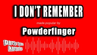 Powderfinger - I Don&#39;t Remember (Karaoke Version)