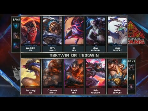 BKT vs EDG Highlights - BANGKOK TITANS vs EDWARD GAMING - S5 WORLDS 2015 GROUP STAGE