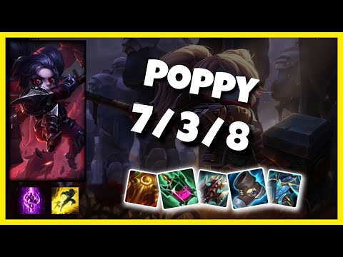 Poppy vs Jax KOREAN Challenger TOP (7/3/8) Gameplay Replay - Patch 10.24