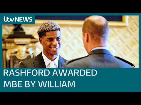 Marcus Rashford awarded MBE by Prince William for campaign to feed vulnerable children | ITV News