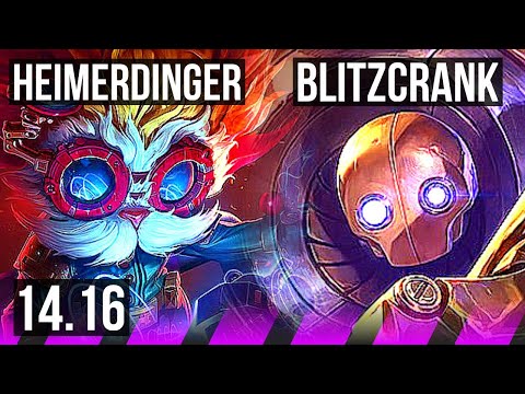 HEIMERDINGER & Smolder vs BLITZCRANK & Jhin (SUP) | 8/1/7, Godlike | NA Master | 14.16