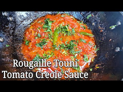 Rougaille Touni (Roti, Dhalpuri, Puri) | Mauritian Plain Tomato Creole Sauce