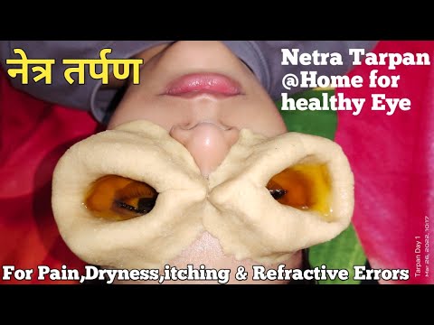 , title : 'Netra Tarpana-Eye treatment//चश्मा   उतारें // full process of Netra tarpan // netra vasti'