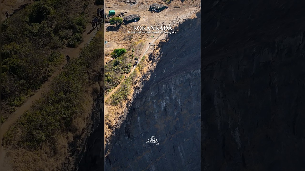 A breathtaking 1800 ft curved cliff🔥, Subscribe for more #ytshorts #kokankada #maharashtra #viral