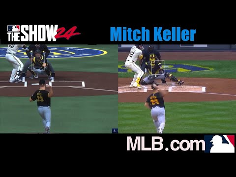 ⚾️  Mitch Keller - MLB the Show 24 vs Real Game Pitching Motion