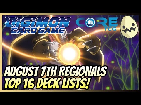 Digimon Card Game: Core TCG August 7th Regionals Top 16 Decks!