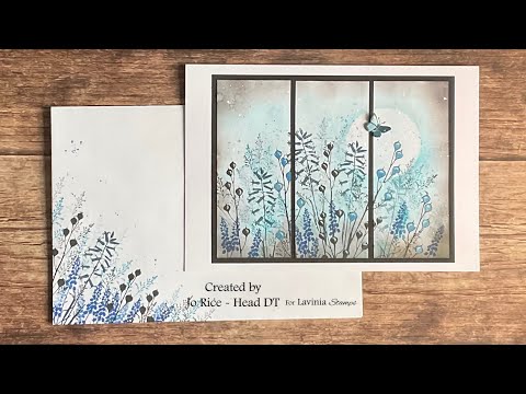 Technique Tuesday with an English Bluebell  Triptych by Jo Rice #laviniastamps #triptych
