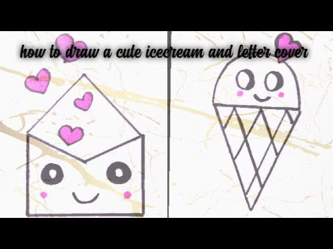 How to draw cute easter letter cover, icecream 🍨| Draw cute with Hetvi