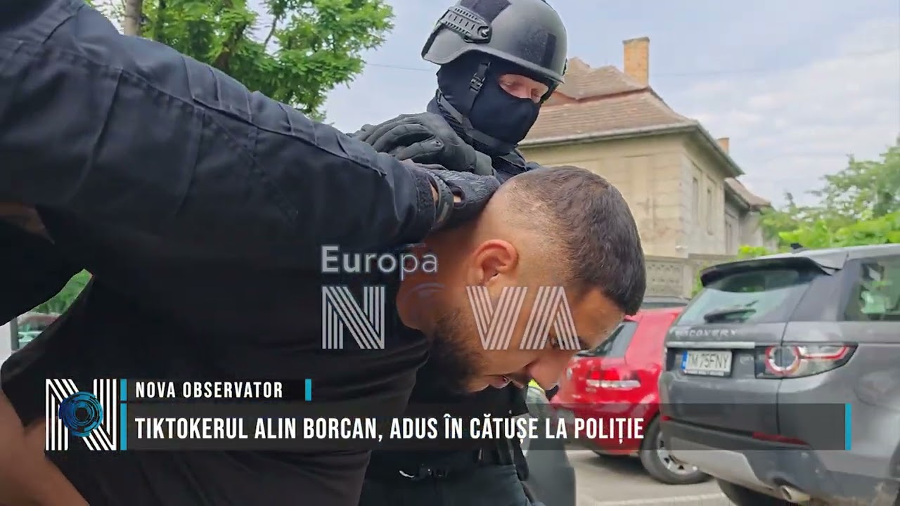 Tiktokerul Alin Borcan, adus în cătușe la poliție