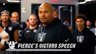 Antonio Pierce's Locker Room Victory Speech vs. Browns | Raiders | NFL