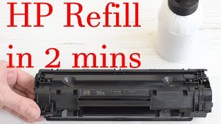 How to refill in 2 minutes HP 36A, HP 78A, HP 79A, HP 83A, HP 85A, HP 88A Toner Cartridges