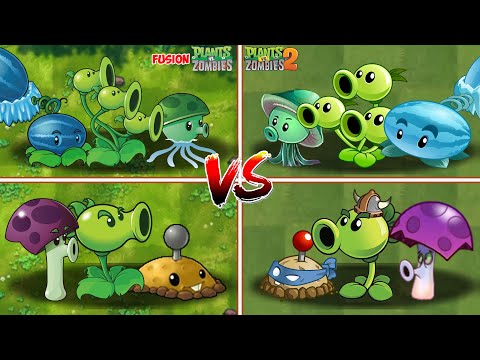 PVZ 1 FUSION VS PVZ 2 - Peashooter Team Vs  Zombie Team - What Team will Win ? #shorts