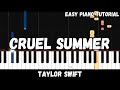 Taylor Swift - Cruel Summer (Easy Piano Tutorial)