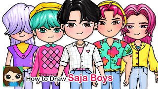 How To Draw Saja Boys Kpop Demon Hunters