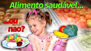 Lauren na Feira, DESAFIO dos ALIMENTOS SAUDVEIS e NO SAUDVEIS