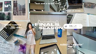 ENGINEERING FINALS SEASON ⋆🎧📁⟡ hell week, 72 hours of exam cramming, super productive & motivating