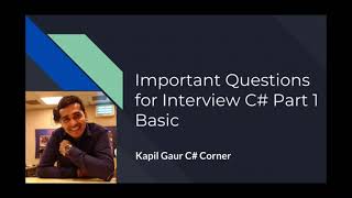 Important Questions For Interview C# Part 1 - Basics