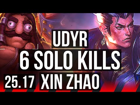 UDYR vs XIN ZHAO (TOP) | 6 solo kills, 700+ games, Dominating | KR Diamond | 25.17