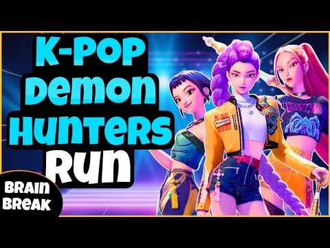 💎 K-Pop Demon Hunters Run 💎 | Brain Break | Fitness | Exercise | GoNoodle Inspired