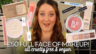IF I ONLY HAD £50 FOR A FULL FACE OF MAKEUP! *ALL CRUELTY FREE & VEGAN* $50 Make Up Budget Challenge
