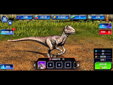 Unlocking CARNORAPTOR Hybrid - JURASSIC WORLD THE GAME