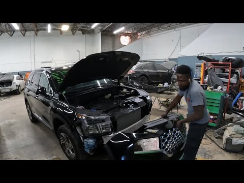2022 HYUNDAI SANTAFE How to take the front bumper and headlamp off the vehicle