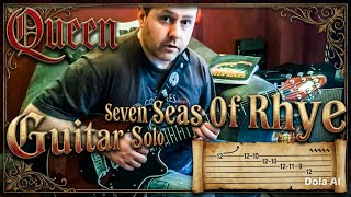 Queen - Seven Seas of Rhye - Guitar Solo Lesson (Guitar Tab)