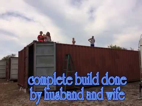 Off Grid Shipping Container Home 1920 SF Husband wife build