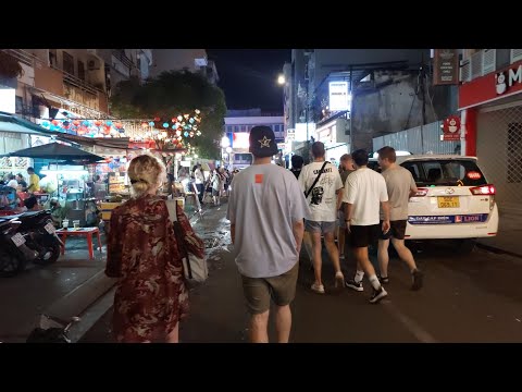 Rua Pedonal Bui Vien, HCMC, Vietnã