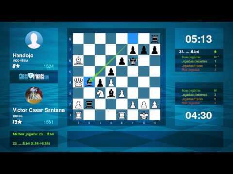 Chess Game Analysis: Victor Cesar Santana - Handojo : 1-0 (By ChessFriends.com)