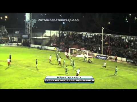 Gol de Etevenaux. Douglas Haig 1 - Sp Belgrano 0. Fecha 31. Torneo Primera B Nacional.