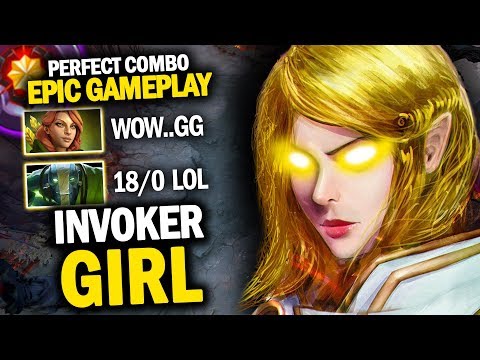 ABSOLUTELY EPIC GAMEPLAY BY INVOKER GIRL - PERFECT COMBO 18 KILLS 0 DEATH - DOTA 2 INVOKER 7.20E