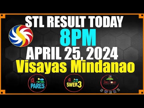 Stl Result Today 8pm April 25, 2024 Stl Results Mindanao