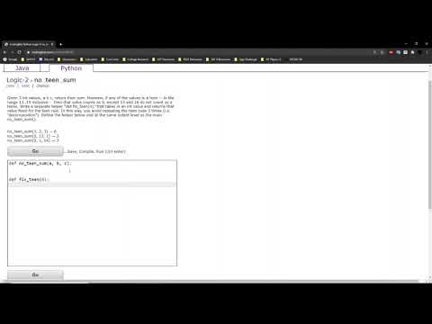 Logic 2 No_teen_sum Python Tutorial Codingbat Com