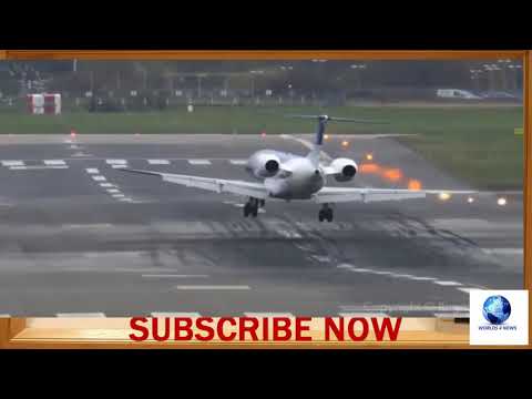 Crosswind Landings during a storm at Dusseldorf B777,767,757 A330 Sturm Andrea