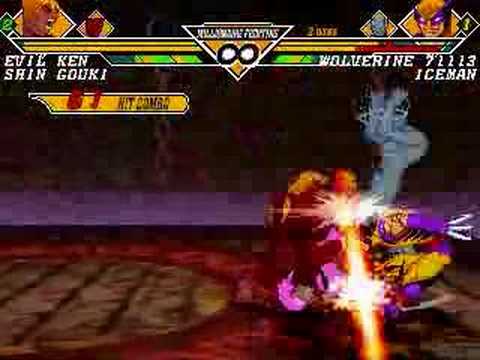 Shin Gouki(me) & Evil Ken(bro) vs team X-Men