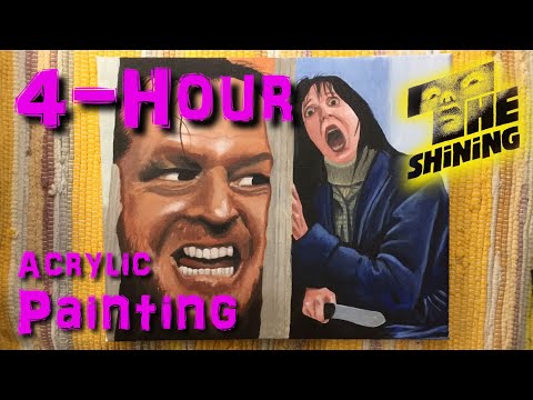 Portrait Painting: The Shining Acrylic How-To｜Satisfying｜Time-lapse: Jack Nicholson & Shelly Duvall