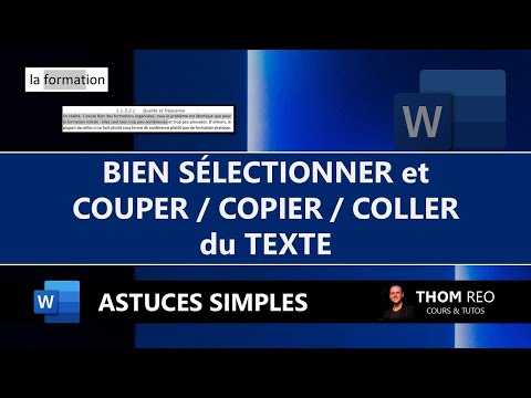 COPIER/COLLER et SÉLECTIONNER facilement du TEXTE dans WORD (Tutoriel facile Office)